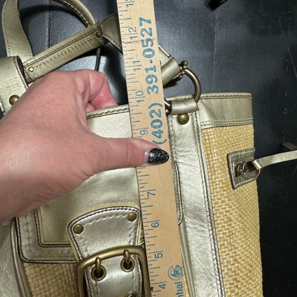 Coach Legacy Womens Natural Woven Canvas Tote Shoulder Handbag Purse - Picture 12 of 13